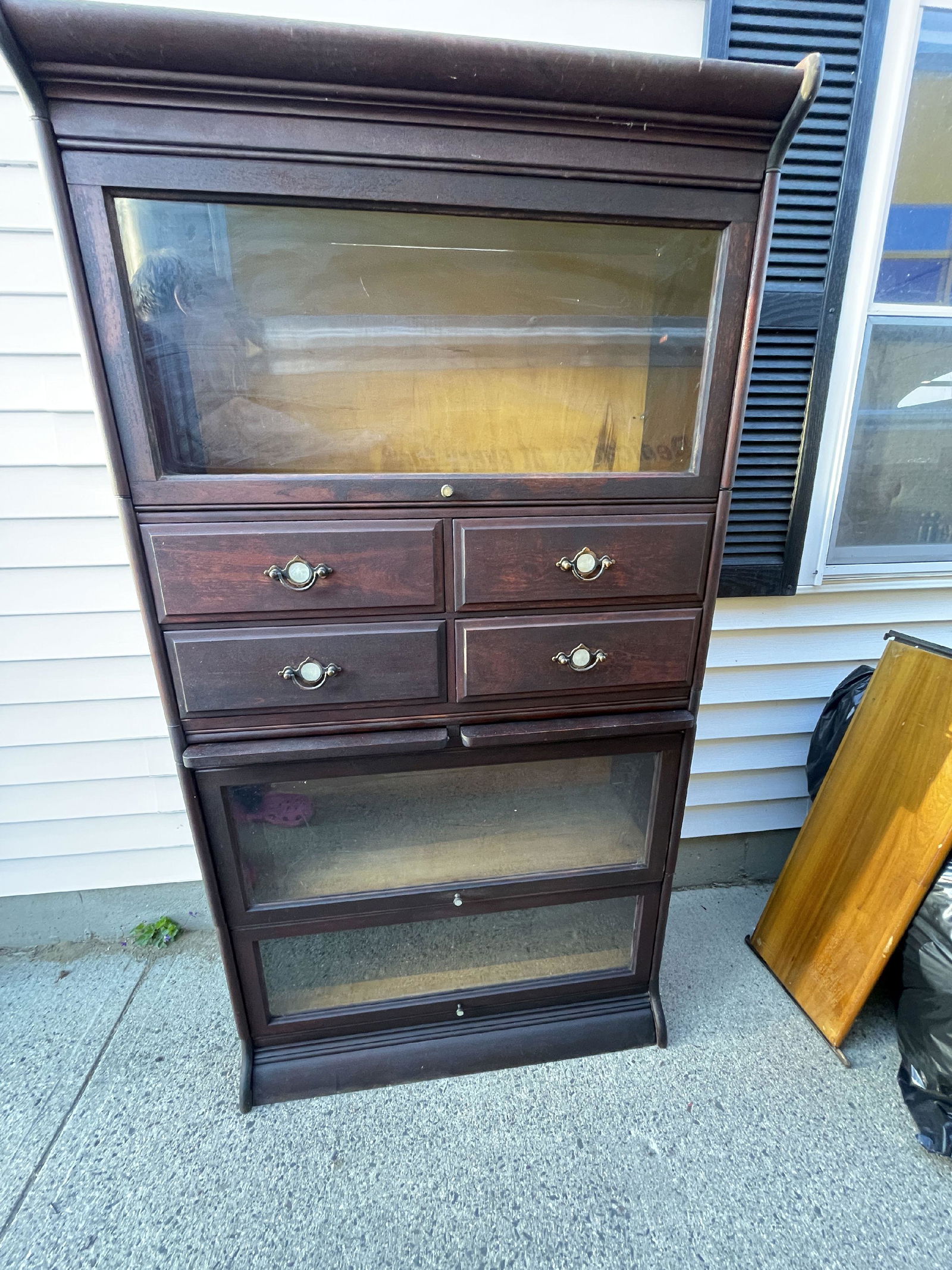 A FIVE STACK BARRISTER BOOKCASE WITH DRAWERS (1 of 6)