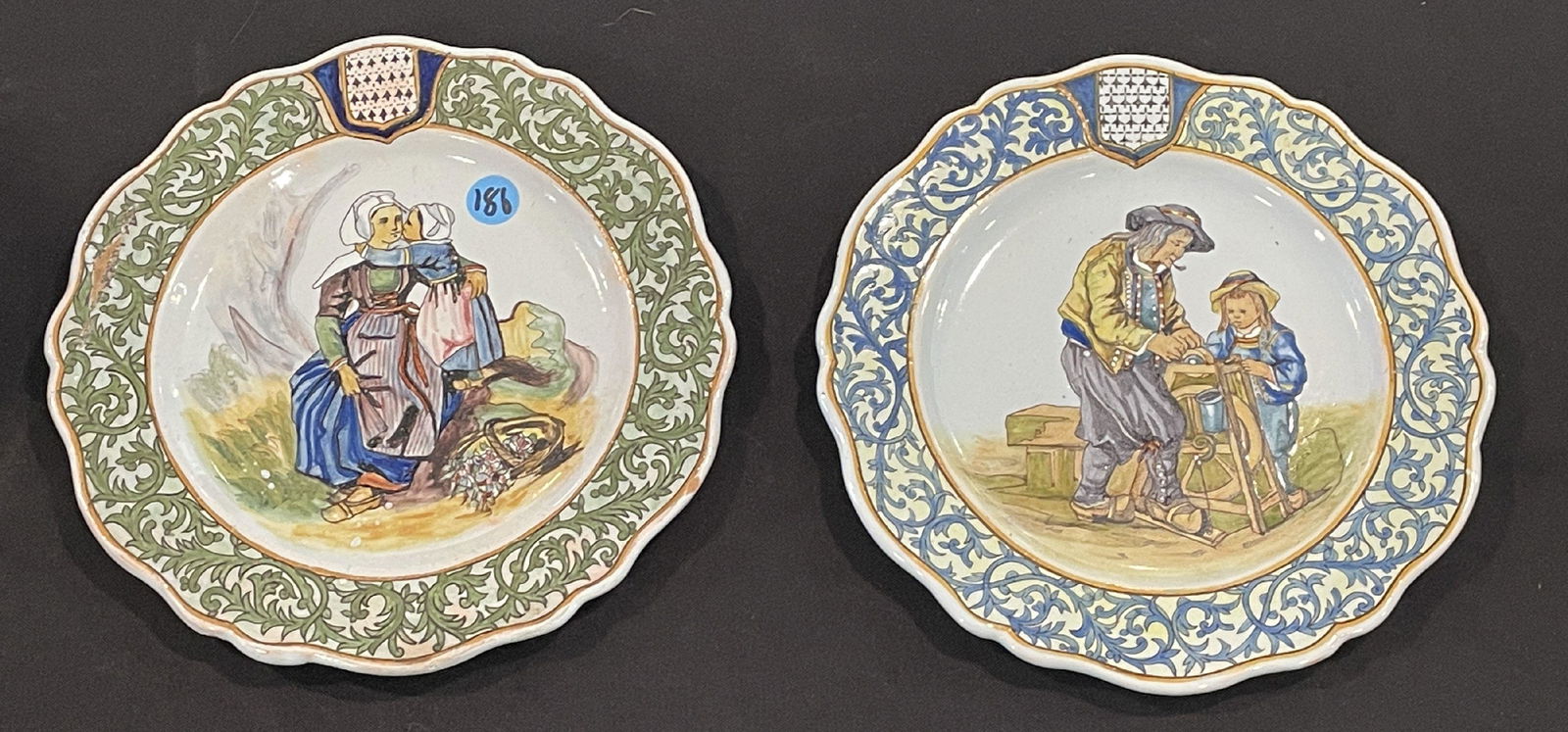 TWO QUIMPER 9.25" PLATES (1 of 7)