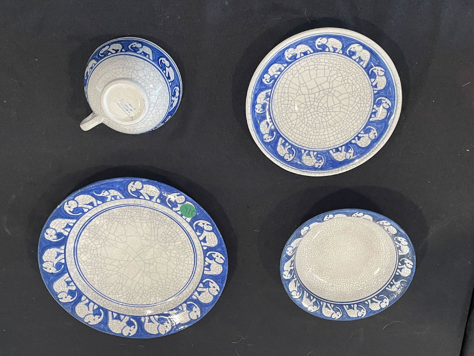 FOUR PIECES DEDHAM POTTERY WITH ELEPHANTS, 8.5" AND SMALLER (1 of 11)