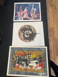 A HEINRICH WILTHELM SERIGRAPH, A SUEO SERISAWA WOODBLOCK, AND A HERMANN OBER WOODBLOCK: A HEINRICH WILTHELM SERIGRAPH, A SUEO SERISAWA WOODBLOCK, AND A HERMANN OBER WOODBLOCK