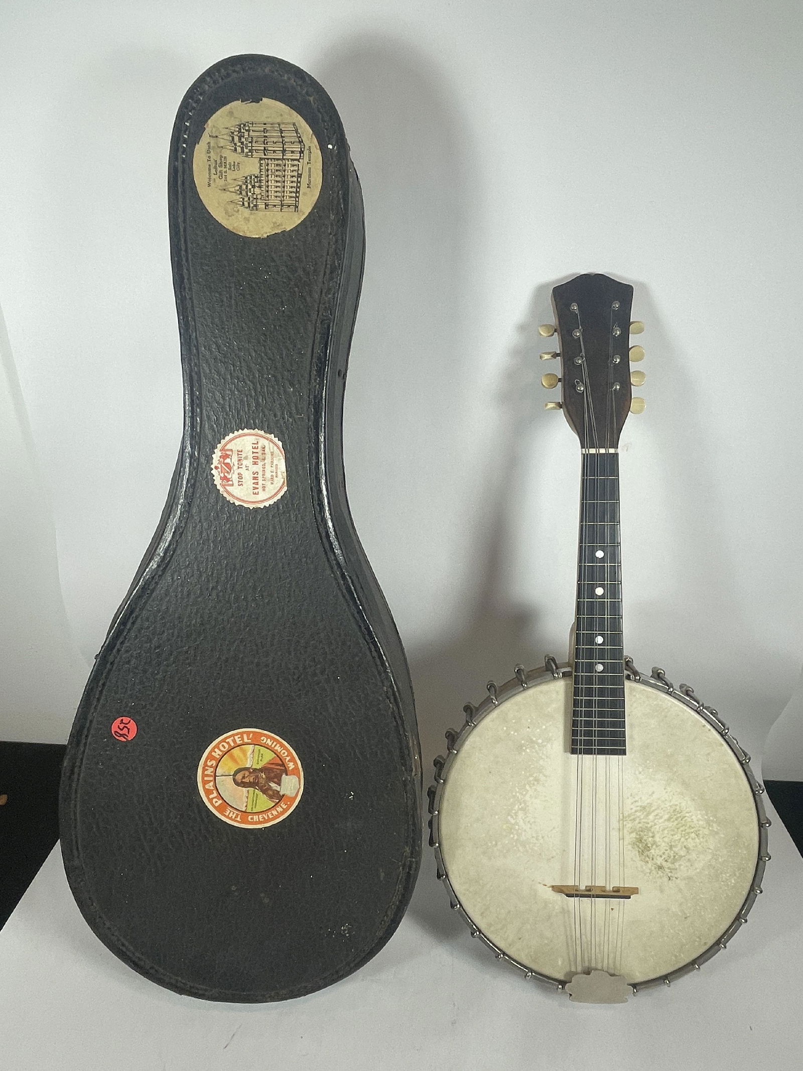 AN ANTIQUE UNMARKED TWELVE STRING BANJO MANDOLIN (1 of 5)