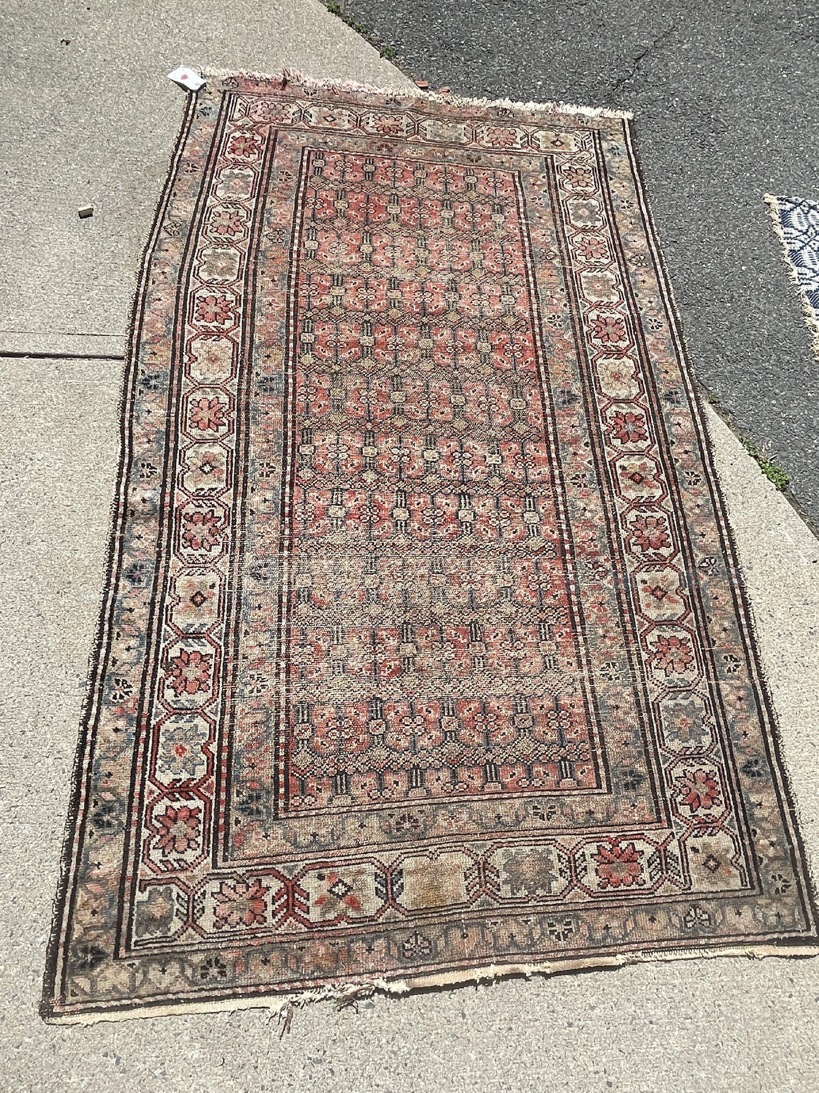 ANTIQUE PERSIAN MAT/AREA RUG, 43" X 73" (1 of 4)