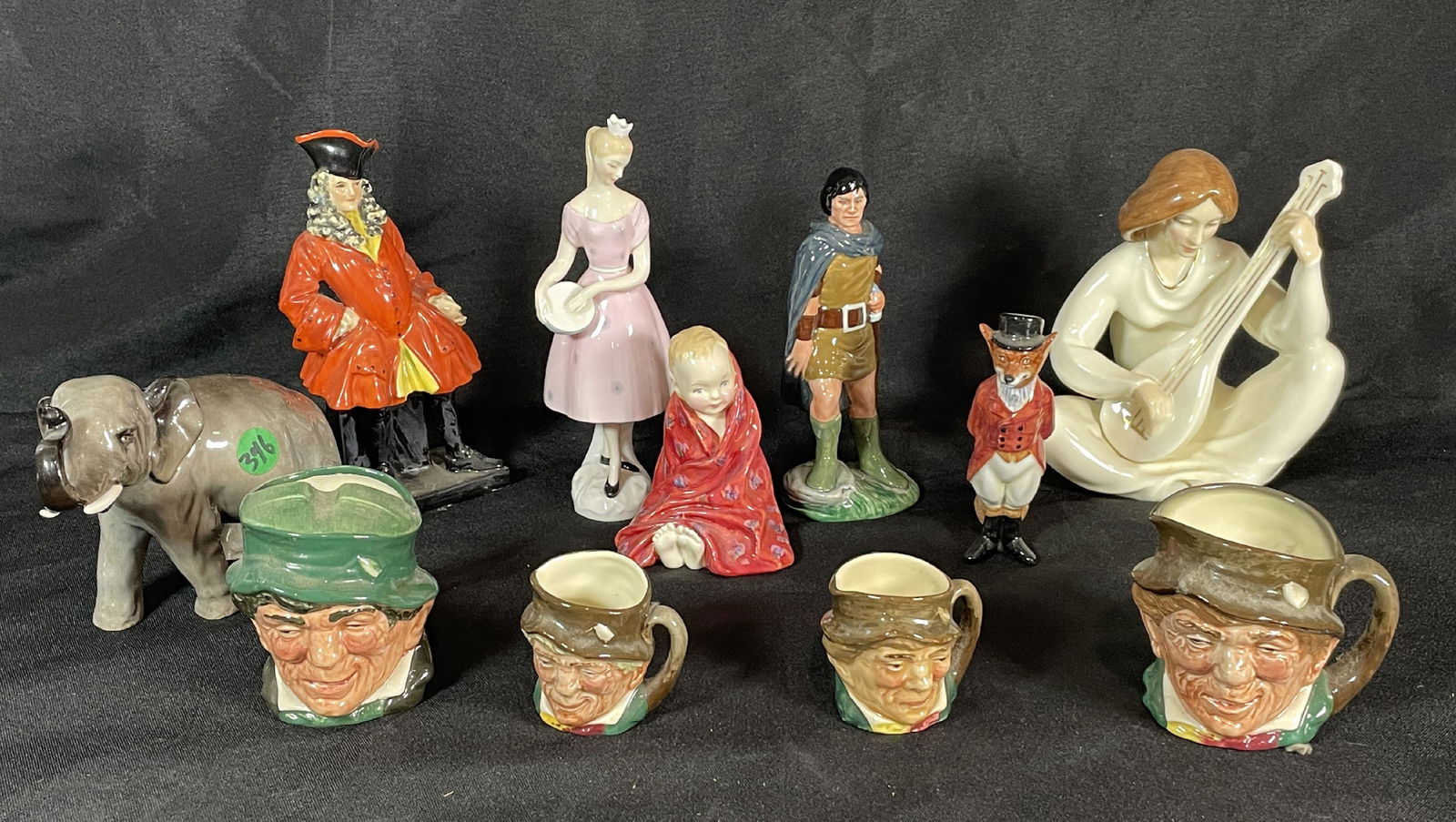 ELEVEN PIECES ROYAL DAULTON INCLUDES FIGURINES AND TOBYS, 8" AND SMALLER (1 of 12)