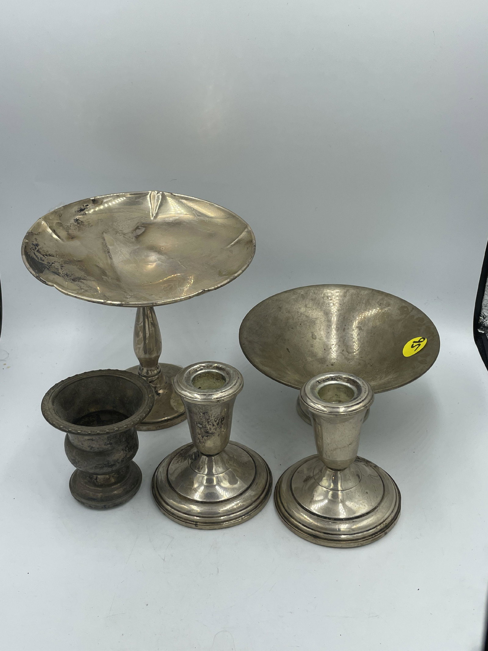 FIVE PIECES WEIGHTED STERLING SILVER (1 of 7)