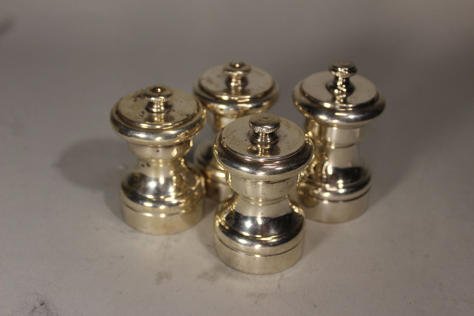 FOUR STERLING SILVER PEPPER MILLS, 2.5" EACH (1 of 4)