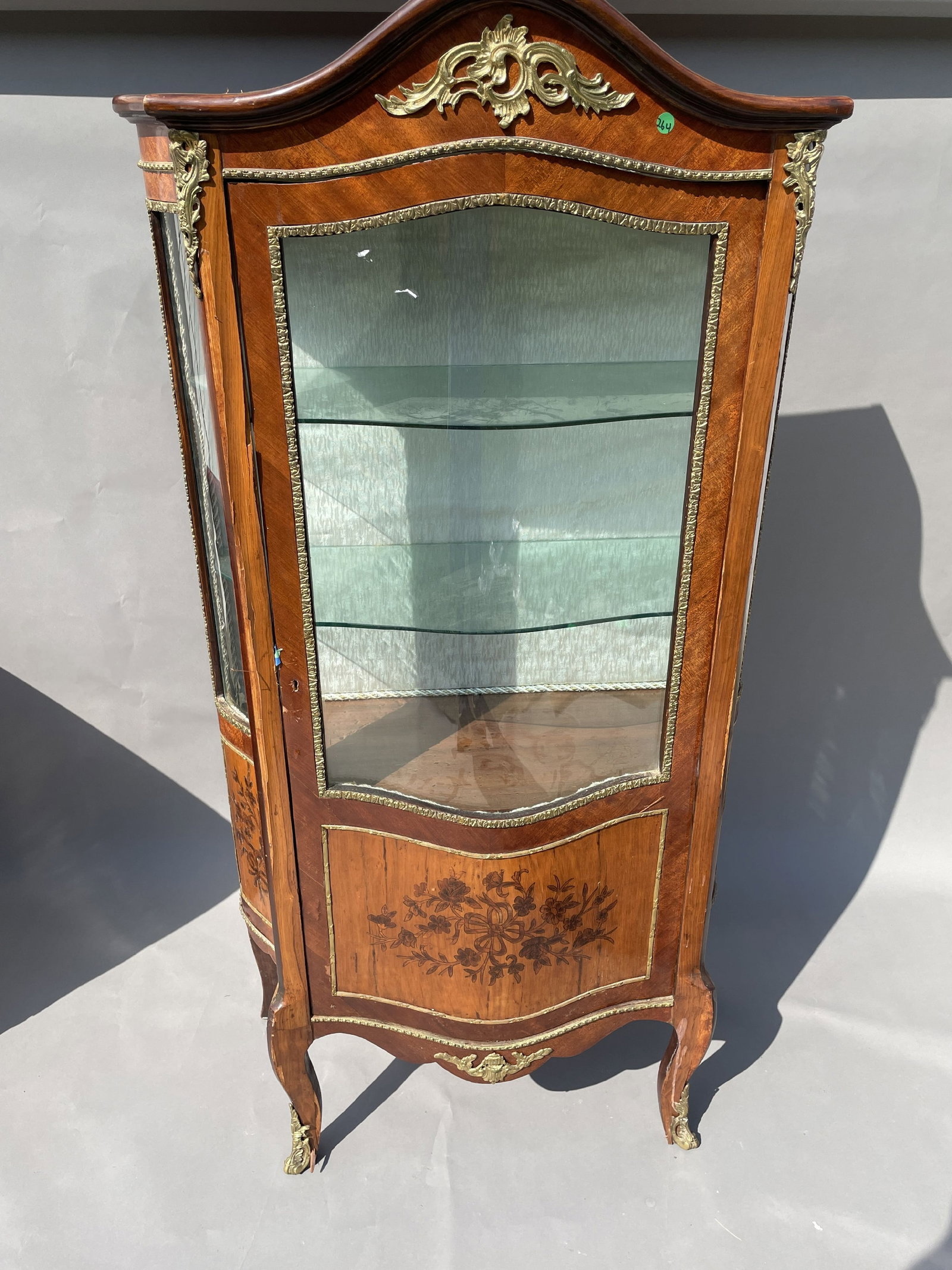 A FRENCH ORMALU MOUNTED VITREEN, 36" X 16" X 68": A FRENCH ORMALU MOUNTED VITREEN, 36" X 16" X 68"