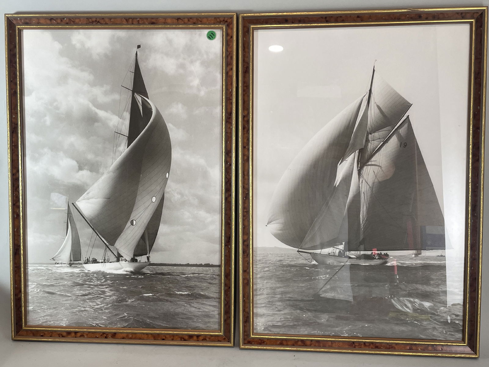 A PAIR OF BLACK AND WHITE PHOTOGRAPHS OF SAILING YACHTS, 19.5" X 27.5" FRAMED (1 of 5)
