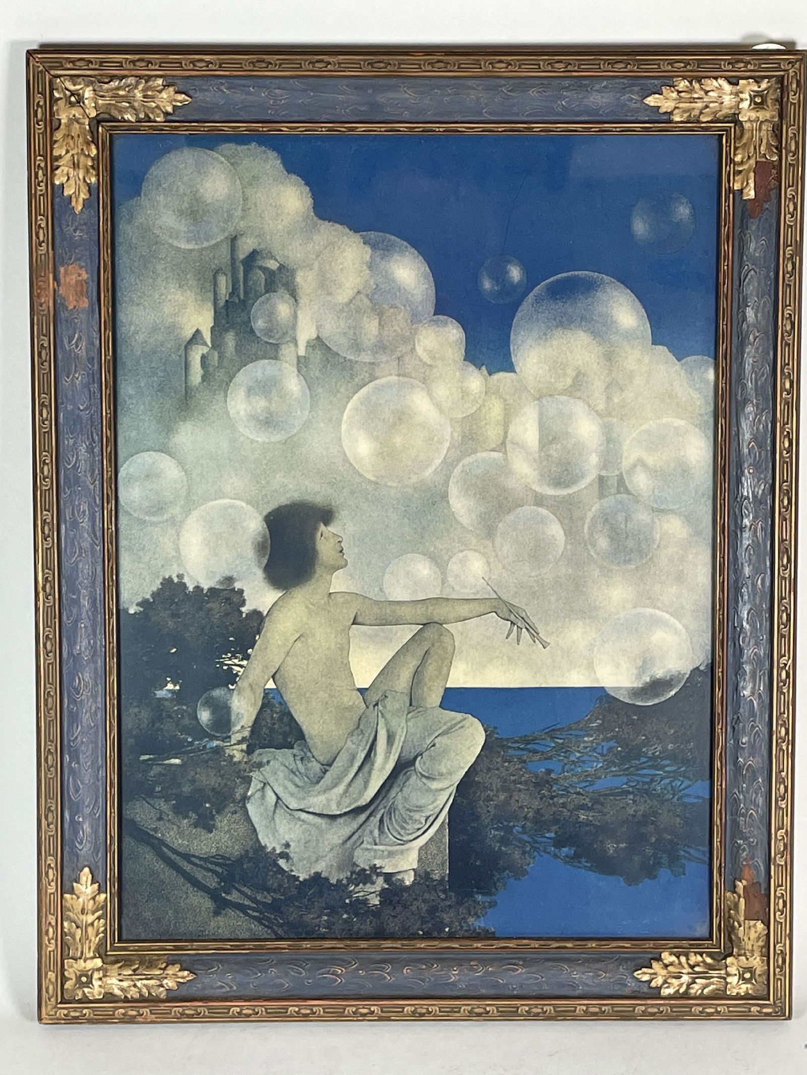 MAXFIELD PARRISH PRINT IN ORIGINAL FRAME, 14.5" X 19" (1 of 2)