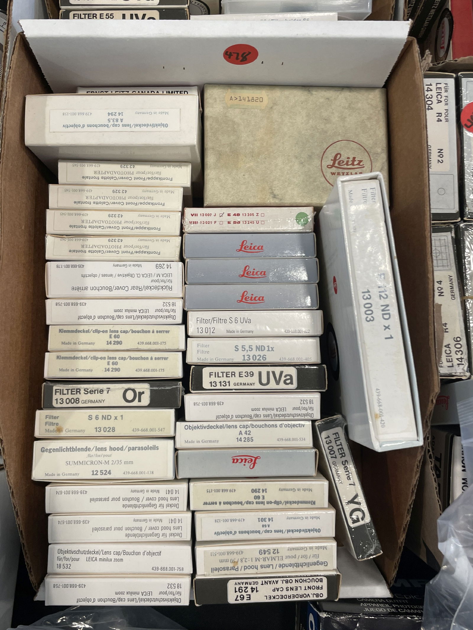 30+ PIECES LEICA MIB HOODS, FILTERS, AND CAPS (1 of 2)