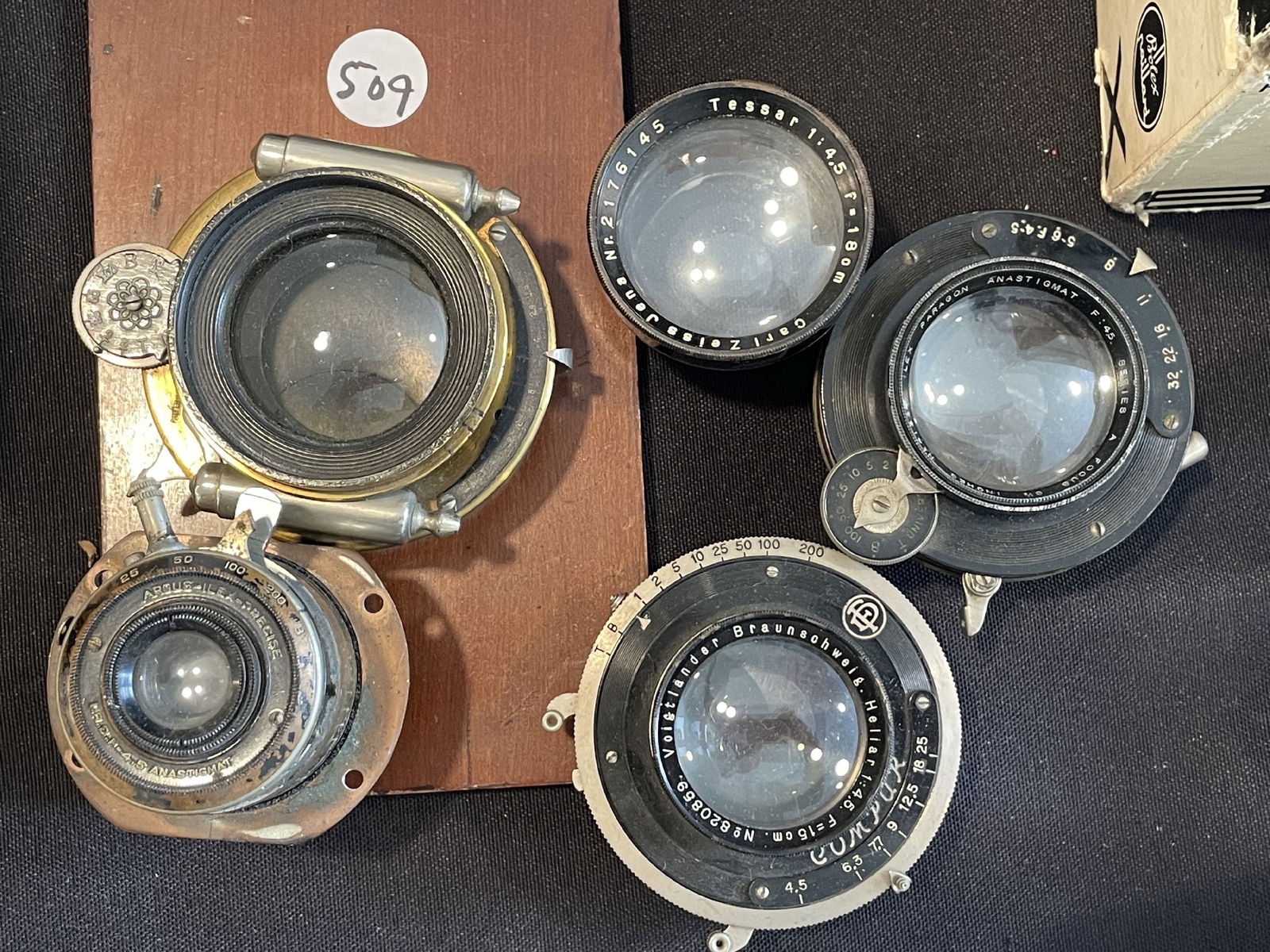 5 VINTAGE CAMERA LENSES, VOIGHTLANDER, TESSAR, ZEISS, ETC. (1 of 6)