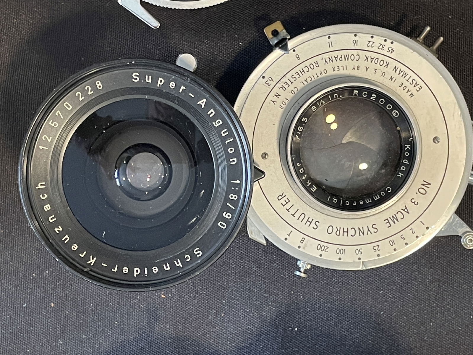 2 CAMERA LENSES, SCHNEIDER 90MM AND KODAK EKTAR (1 of 2)