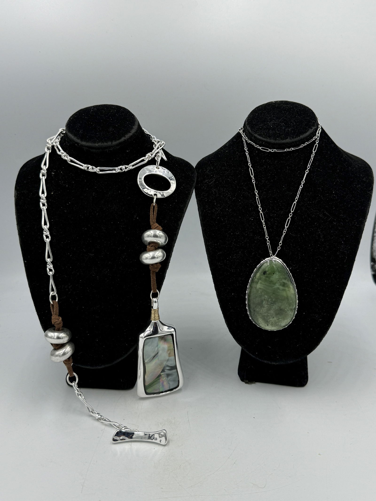 TWO STERLING SILVER NECKLACES, 110.5 GRAMS (1 of 7)
