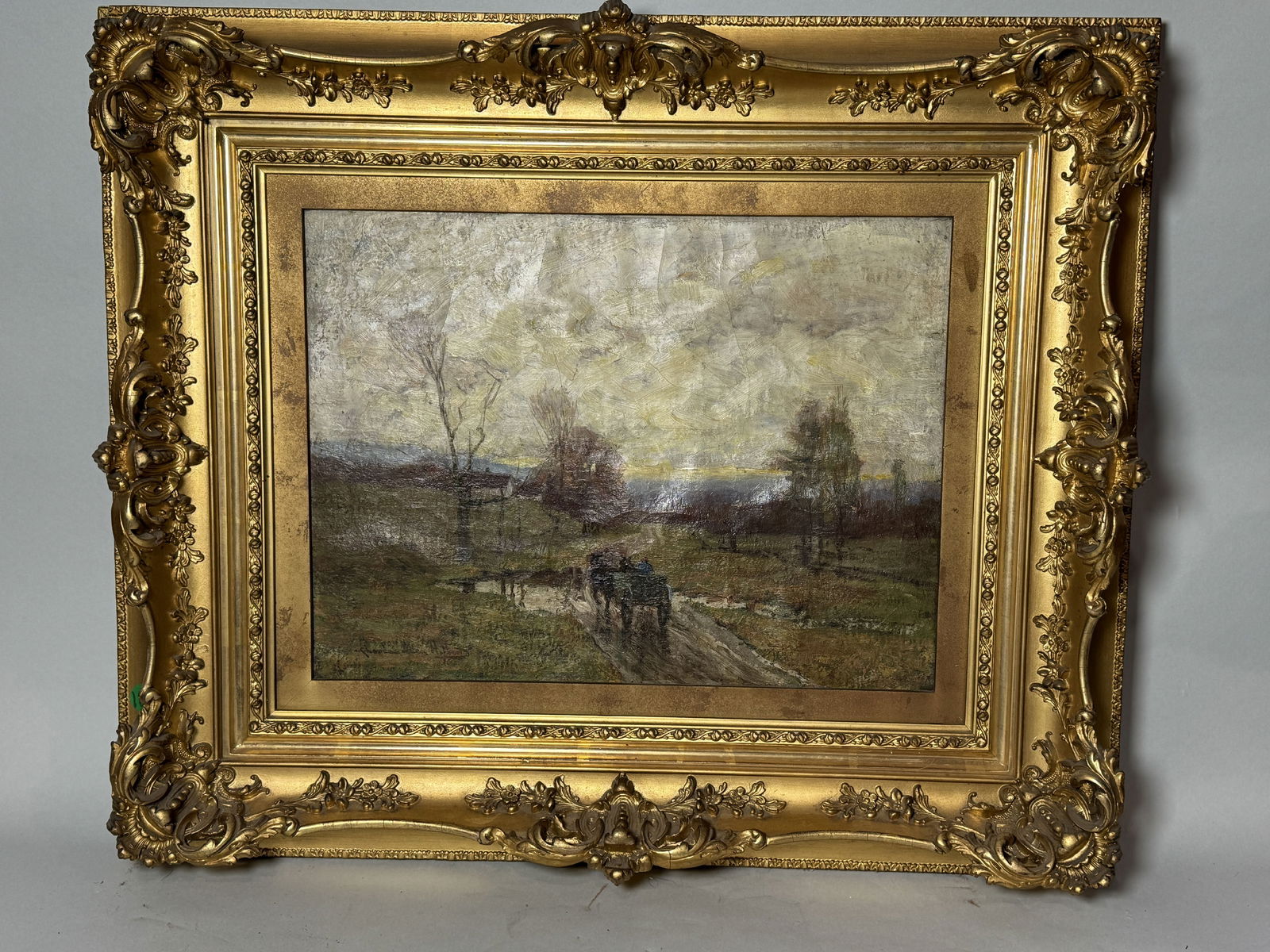 CHARLES ALLEN HULBERT IMPRESSIONIST OIL ON CANVAS IN PERIOD FRAME, 25" X 21" (1 of 12)