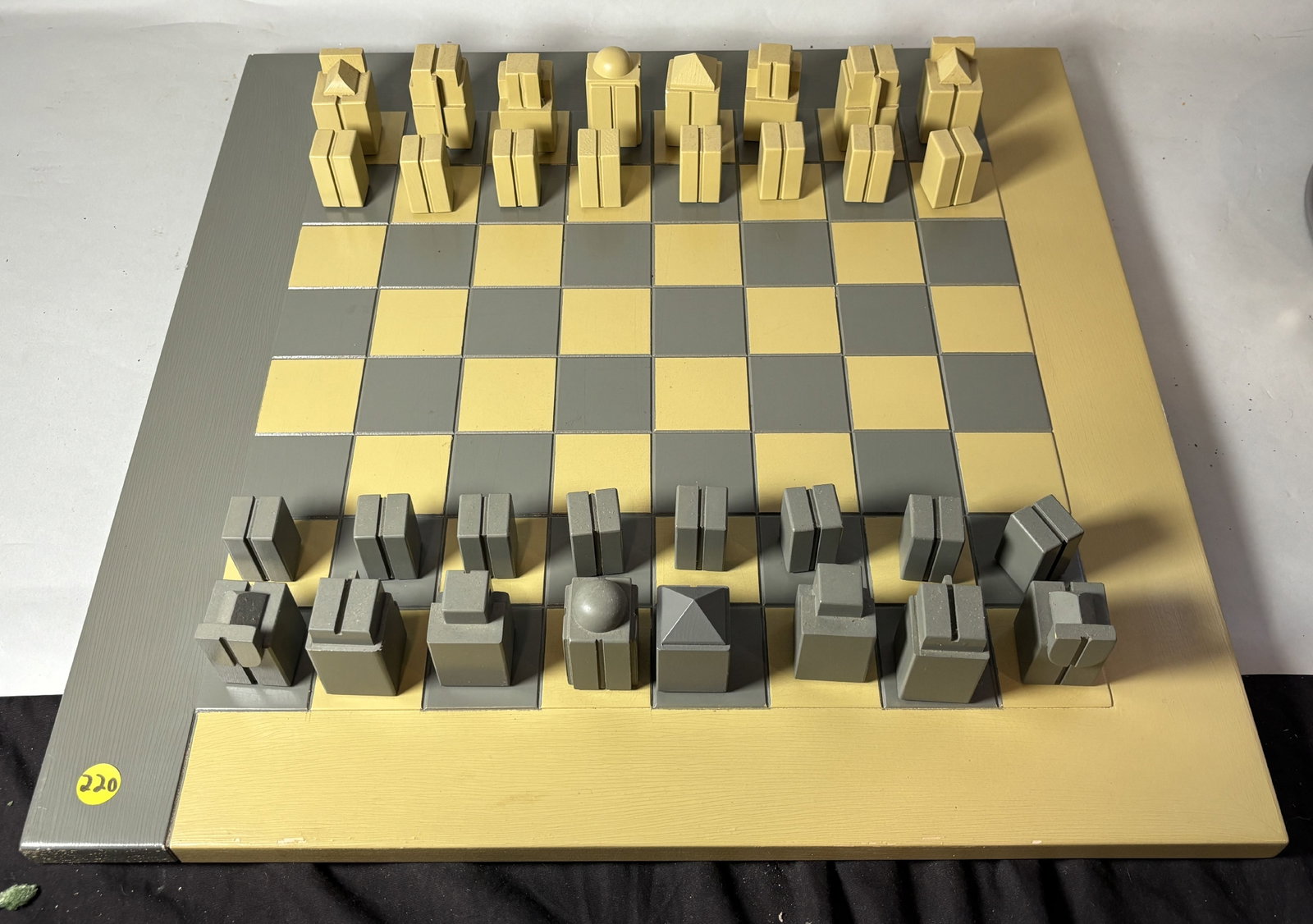 DESIGNER CHESS SET (ARCHITECT AND DESIGNER ANICK PORTER) 22" X 22" BOARD: DESIGNER CHESS SET (ANICK PORTER) 22" X 22" BOARD