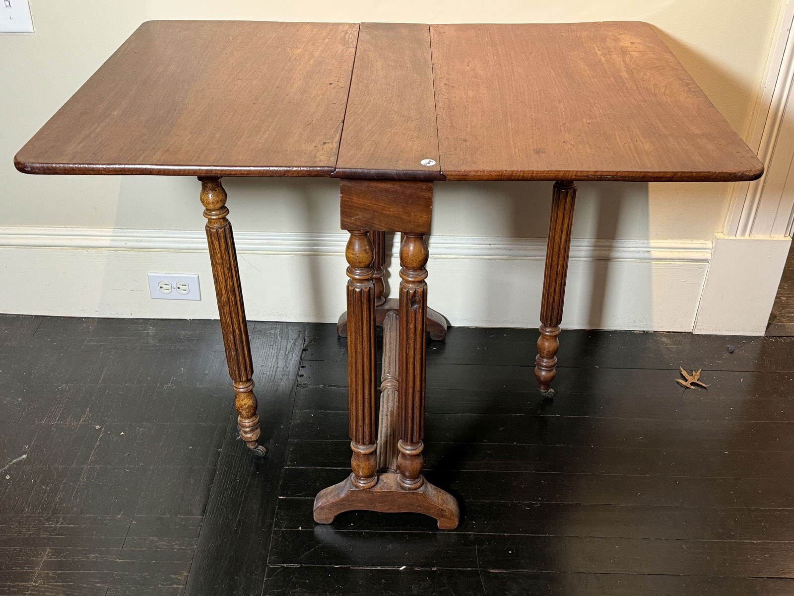ANTIQUE OAK TUCK TABLE, 38" X 27" X 27.5" (1 of 7)