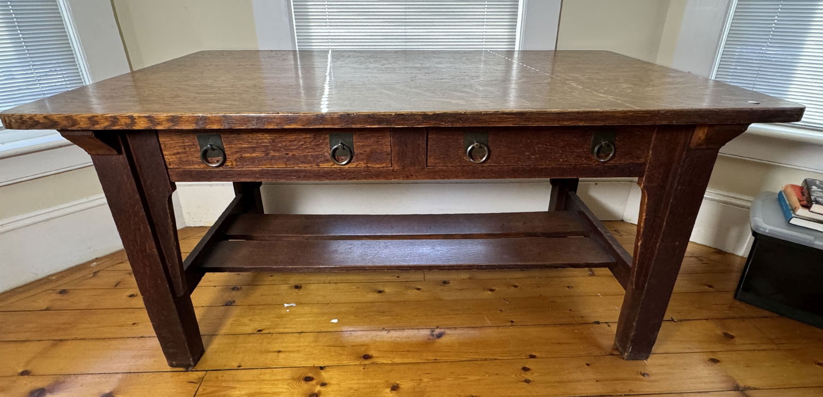 QUAINT FURNITURE COURTESAN OAK MISSION LIBRARY TABLE 60" x 36" x 30 (1 of 8)