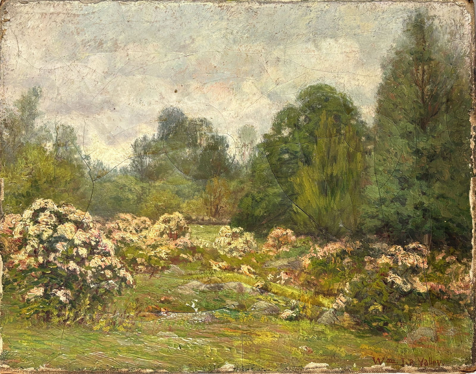 A WILLIAM LAVALLEY OIL PAINTING LANDSCAPE, 19.5" X 16.5" FRAMED AND 13.5" X 10.5" SIGHT (1 of 6)