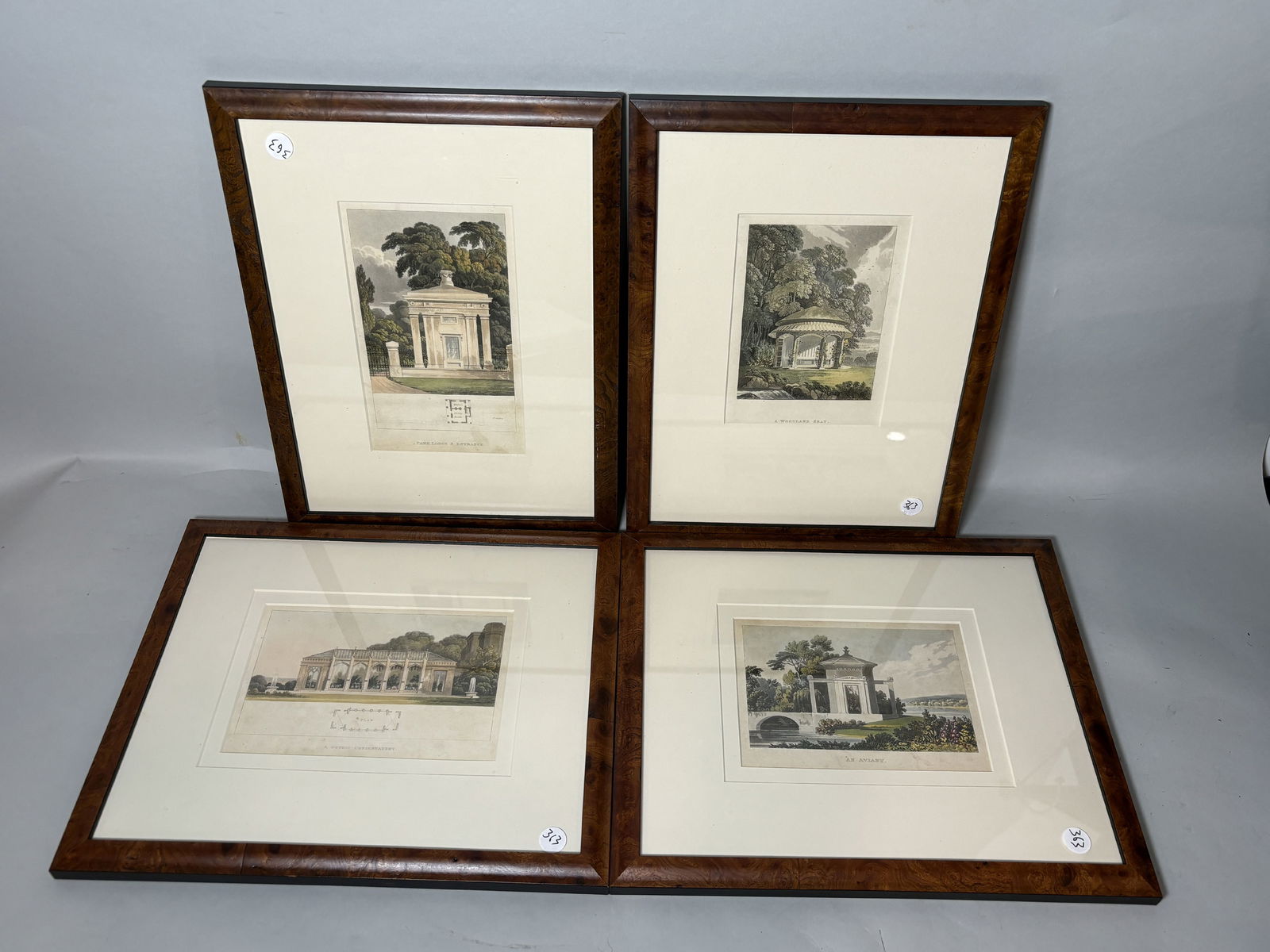 FOUR 19TH C. ARCHITECTURAL PRINTS IN MATCHING FRAMES, 11.5" X 15" EACH (1 of 6)