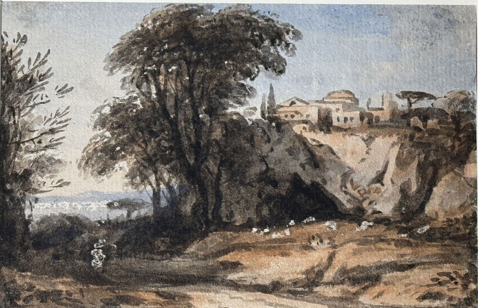 JOHN VARLEY O.W.S. (1778 - 1842) 19TH CENTURY WATERCOLOR ON PAPER, 12.5" X 11" FRAMED AND 5.25" X: JOHN VARLEY O.W.S. (1778 - 1842) 19TH CENTURY WATERCOLOR ON PAPER, 12.5" X 11" FRAMED AND 5.25" X 3.5" SIGHT