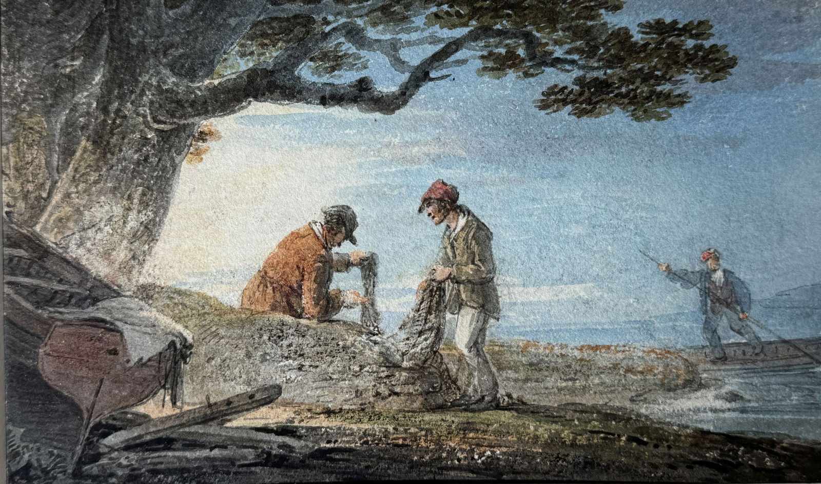 WILLIAM PAYNE 19TH CENTURY WATERCOLOR ON PAPER, 15.5" X 13.5" FRAMED AND 7" X 4.25" SIGHT: WILLIAM PAYNE 19TH CENTURY WATERCOLOR ON PAPER, 15.5" X 13.5" FRAMED AND 7" X 4.25" SIGHT