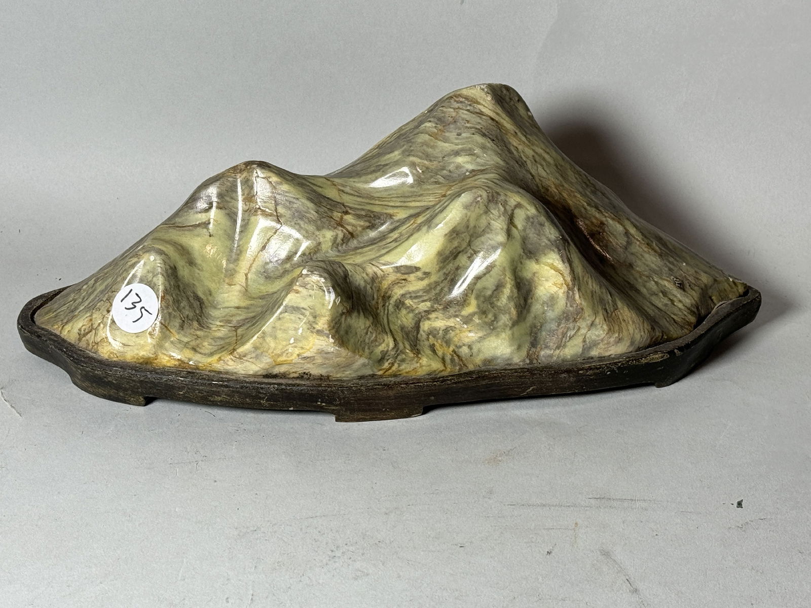 AN EXCEPTIONAL CHINESE MOUNTAIN FORM SCHOLAR STONE, 11" X 5" X 4" (1 of 7)