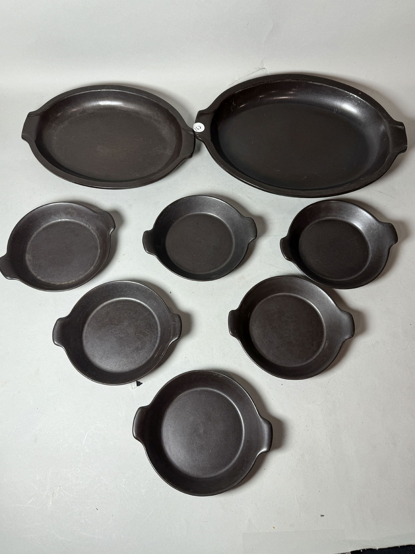 ARABIA STONEWARE PAELLA SERVICE FOR SIX, 14" X 9" AND SMALLER (1 of 4)
