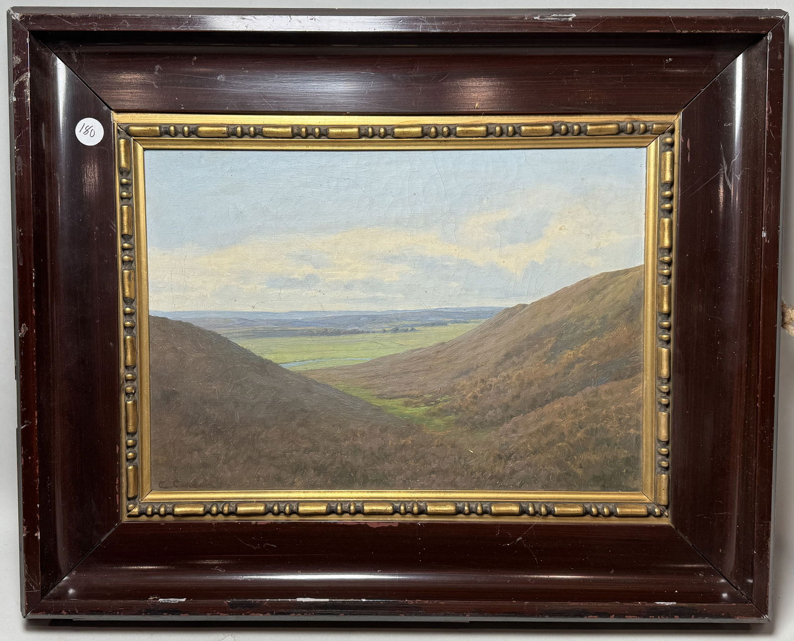 A CHRIS COE LANDSCAPE PAINTING, 17" X 22" FRAMED AND 10" X 14.5" SIGHT (1 of 6)