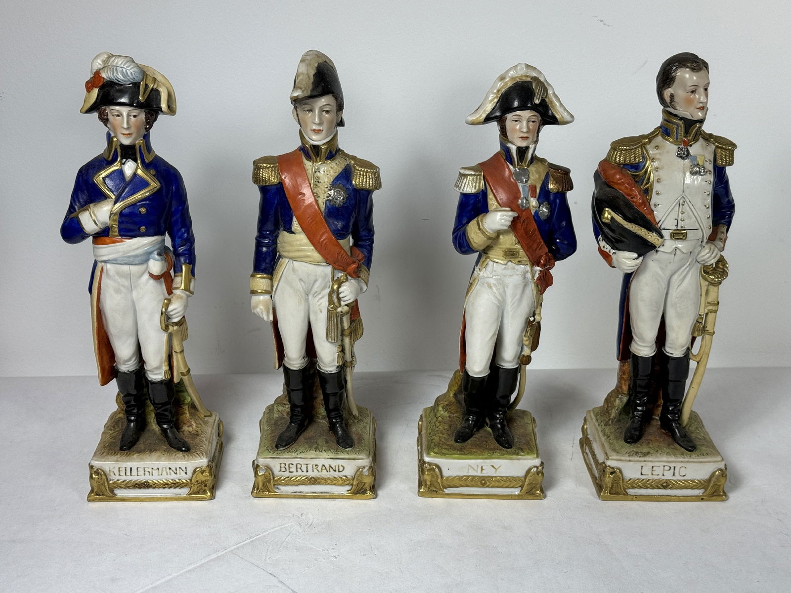FOUR 19TH CENTURY GERMAN PORCELAIN FIGURES OF GENERALS(NEY, BERTRAND, LEPIC, AND KELLERMAN). 9.5" (1 of 11)