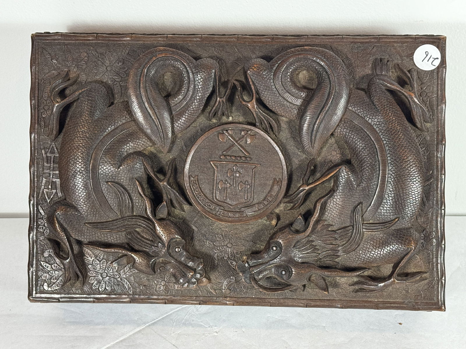 A BLACK FOREST BOX WITH DRAGONS, 12" X 8" X 4.5" (1 of 7)