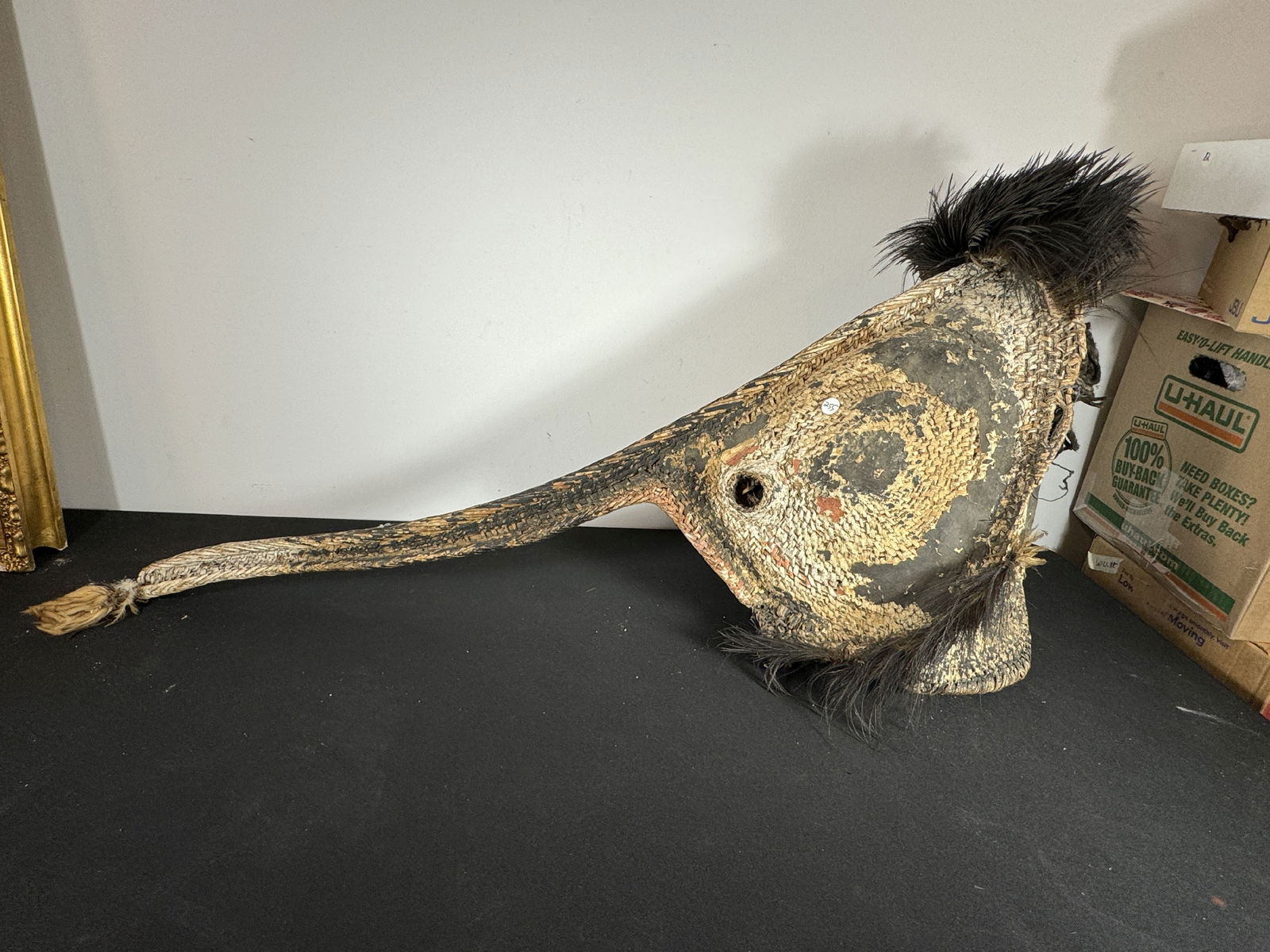 VERY RARE PAINTED PAPUA NEW GUINEA MOSQUITO MASK, 23" X 18" X 48" (1 of 12)
