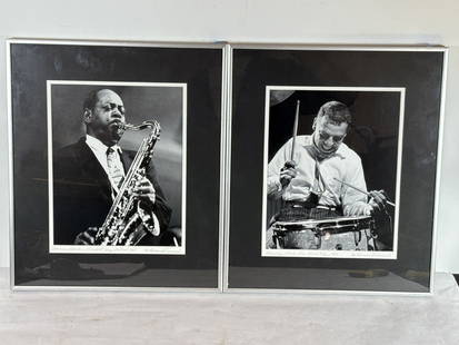 TWO HERMAN LEONARD SIGNED PHOTOGRAPHS OF JAZZ MUSICIANS, COLEMAN HAWKINS AND BUDDY RICK: TWO HERMAN LEONARD SIGNED PHOTOGRAPHS OF JAZZ MUSICIANS, COLEMAN HAWKINS AND BUDDY RICK