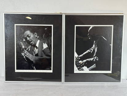 TWO HERMAN LEONARD SIGNED PHOTOGRAPHS OF JAZZ MUSICIANS, BILLY ECKSTEIN AND TOM DAMERON: TWO HERMAN LEONARD SIGNED PHOTOGRAPHS OF JAZZ MUSICIANS, BILLY ECKSTEIN AND TOM DAMERON