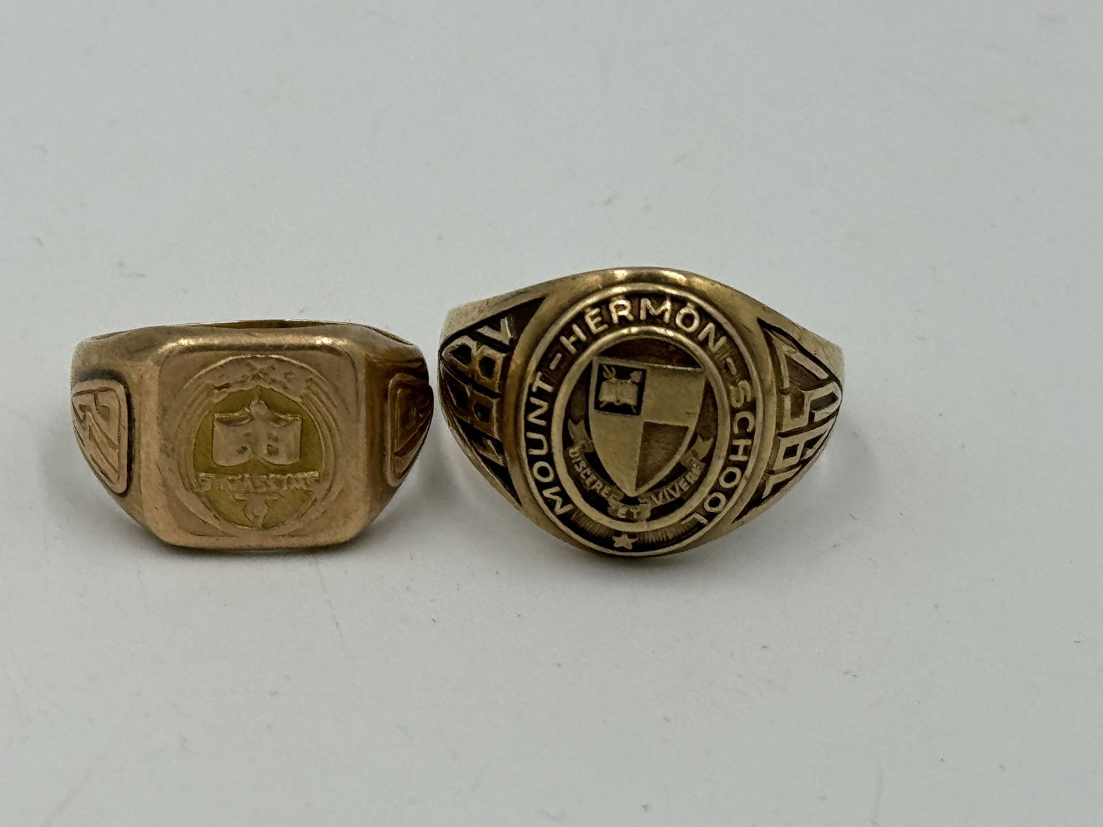 TWO 10K GOLD RINGS, ONE MASONIC AND ONE NORTHFIELD MOUNT HERMON,  14.5 GRAMS (1 of 6)