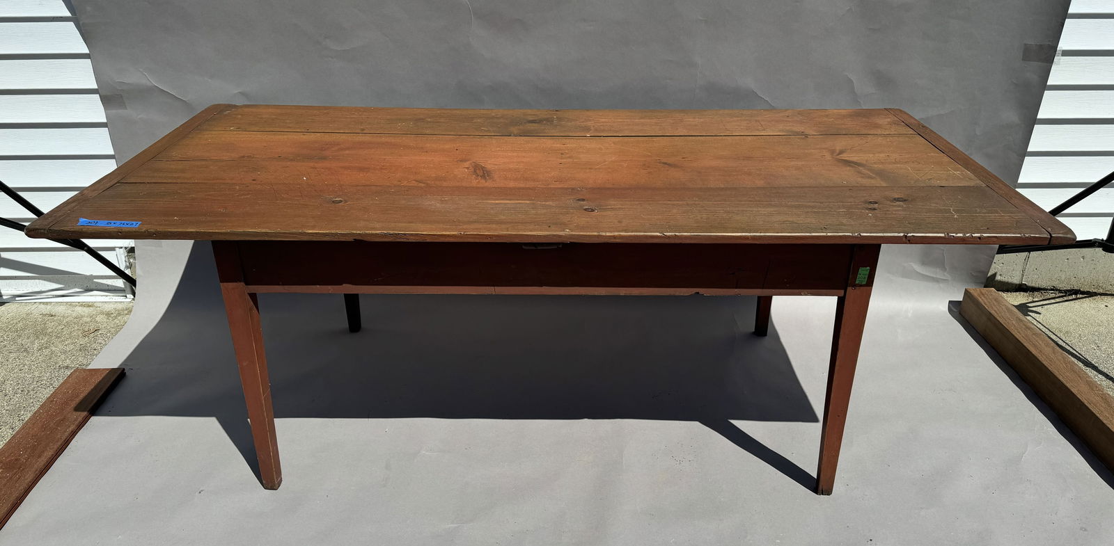 ANTIQUE HARVEST TABLE, 76" X 35" X 27" (1 of 6)