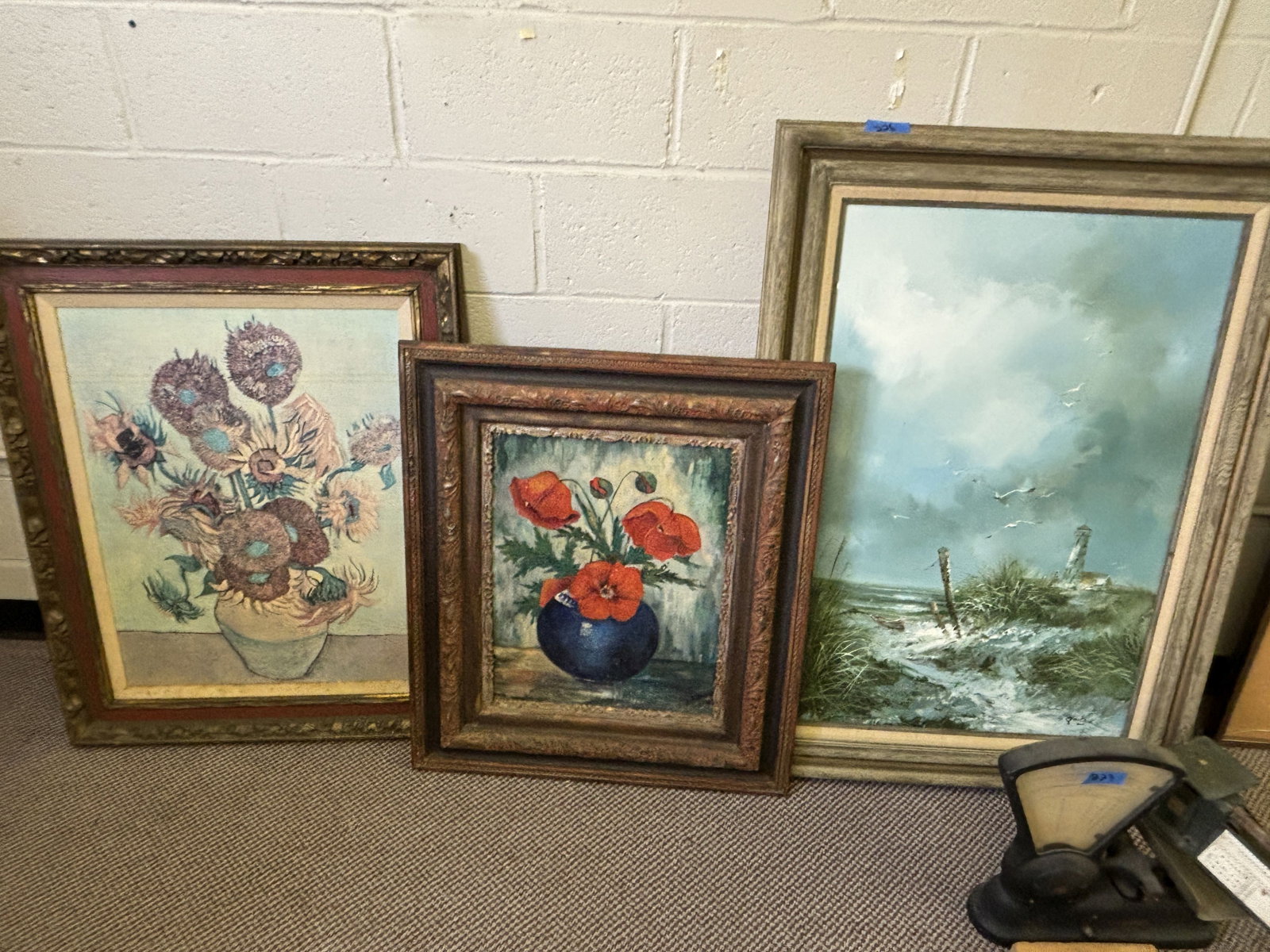 TWO VINCENT VAN GOGH COPIES AND A SEASCAPE (1 of 4)