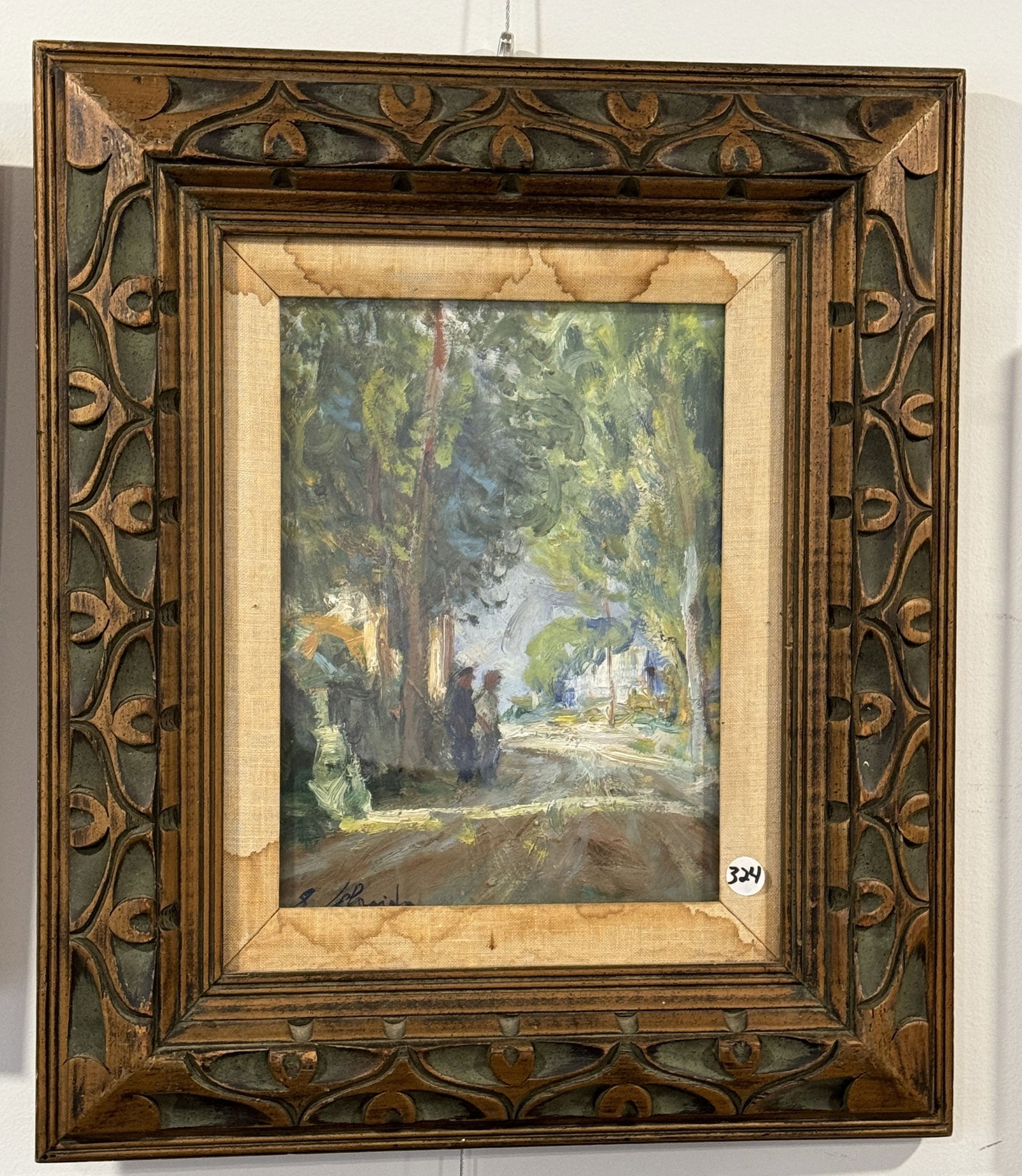 1950S ITALIAN IMPRESSIONIST PAINTING OF A STREET SCENE, 17.5" X 20.5" FRAMED AND 8.5" X 11.5" SIGHT: 1950S ITALIAN IMPRESSIONIST PAINTING OF A STREET SCENE, 17.5" X 20.5" FRAMED AND 8.5" X 11.5" SIGHT