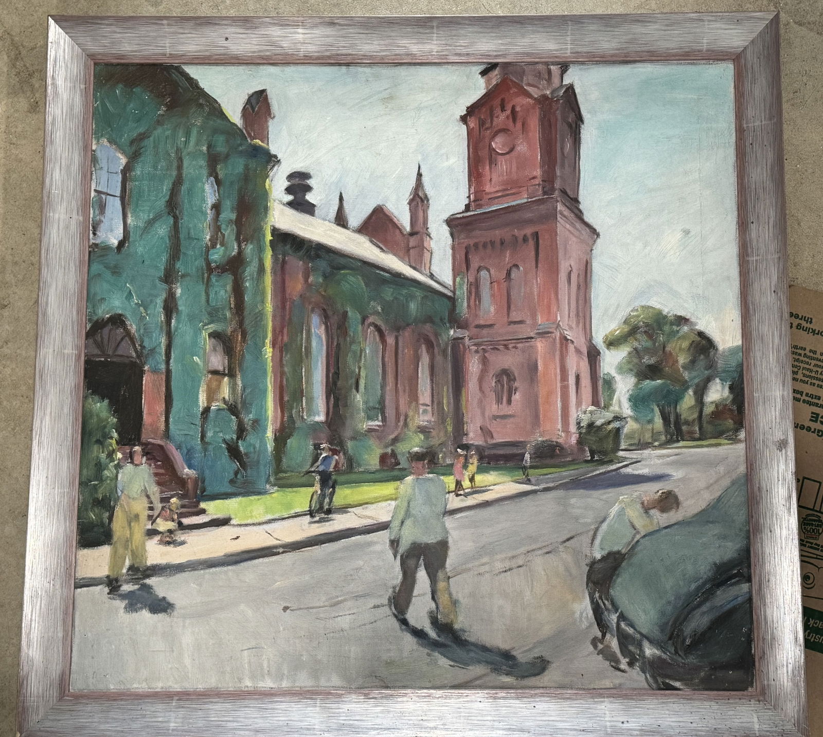 RICHARD BASSET "SAINT JONATHAN EDWARDS CHURCH": RICHARD BASSET "SAINT JONATHAN EDWARDS CHURCH", 28" X 27" FRAMED AND 24.5" X 23.5" SIGHT