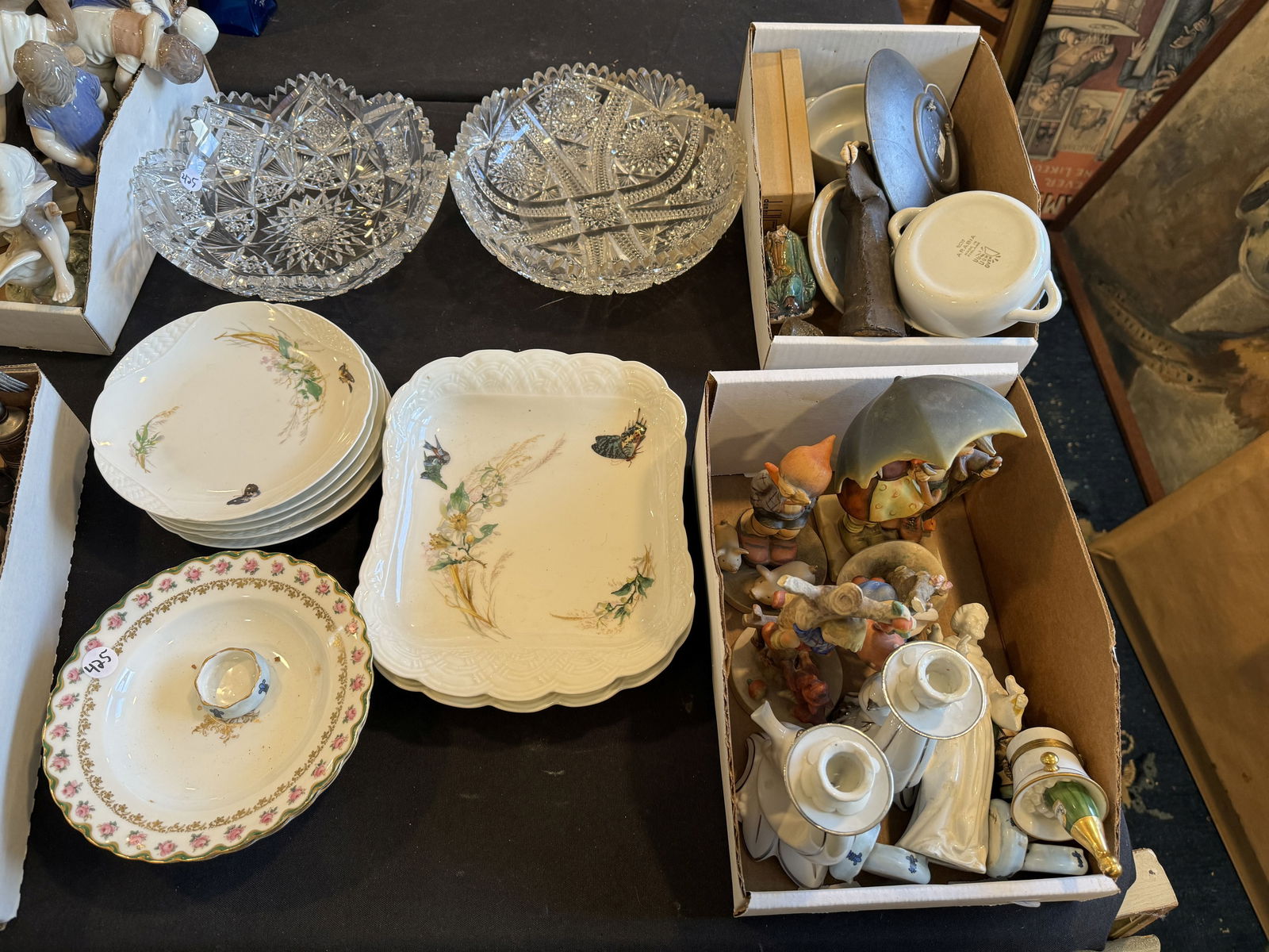 FOUR TRAYS PORCELAIN INCLUDES HUMMELS, LIMOGES, ARABIA (1 of 12)