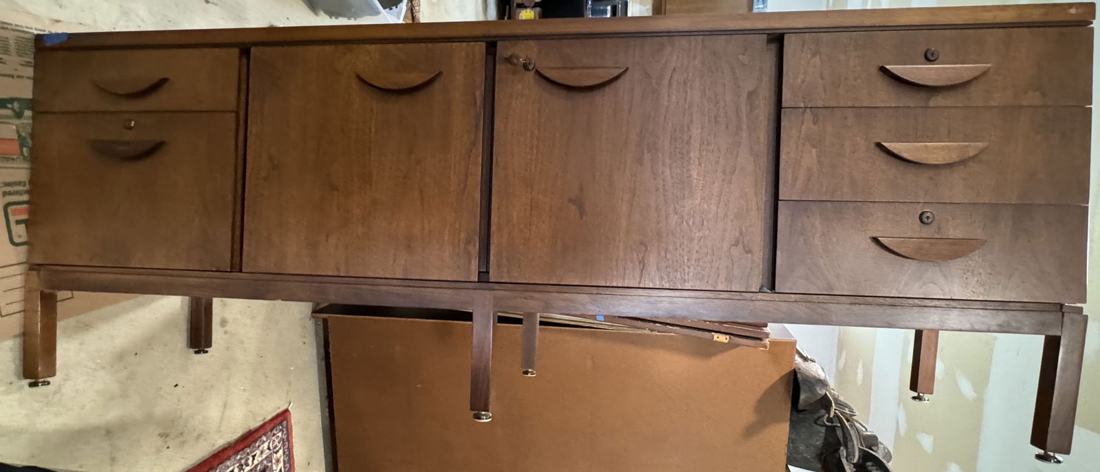 LARGE MIDCENTURY MODERN CONSOLE CABINET, 79" X 19.5" X 30" (1 of 4)