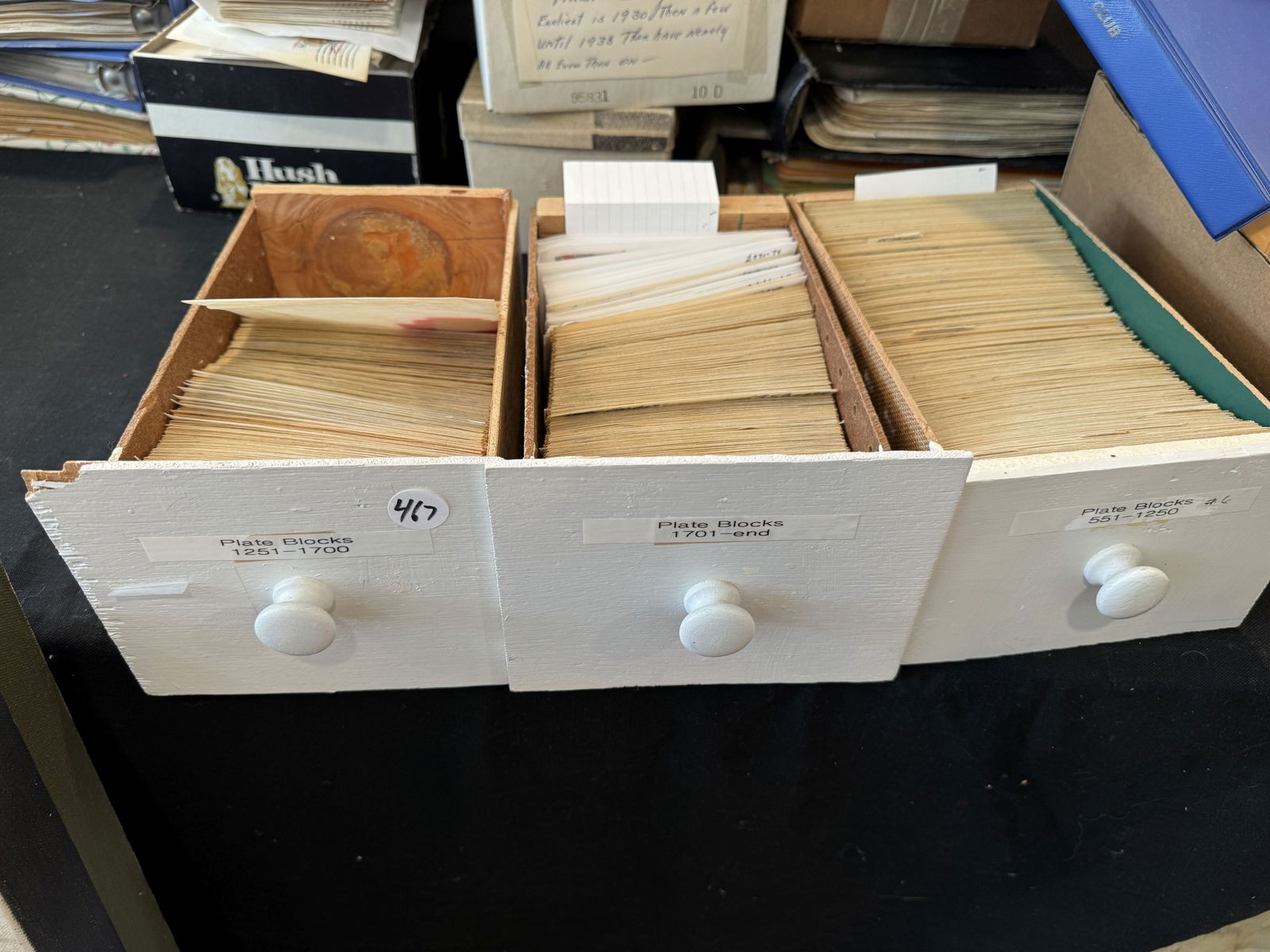 THREE BOXES OF PLATE BLOCK SETS IN GLASSINES (1 of 10)