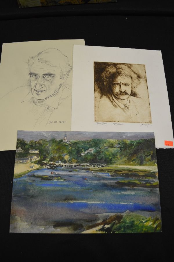 JACK COUGHLIN ETCHING OF MARK TWAIN& A DRAWING W: JACK COUGHLIN ETCHING OF MARK TWAIN& A DRAWING W/A WATERCOLOR Jack COUGHLIN (1932) Add to portfolio - Estimate an artwork - Sell an artwork - Add to MyArtCollection Biography Birth place: Greenwich, C