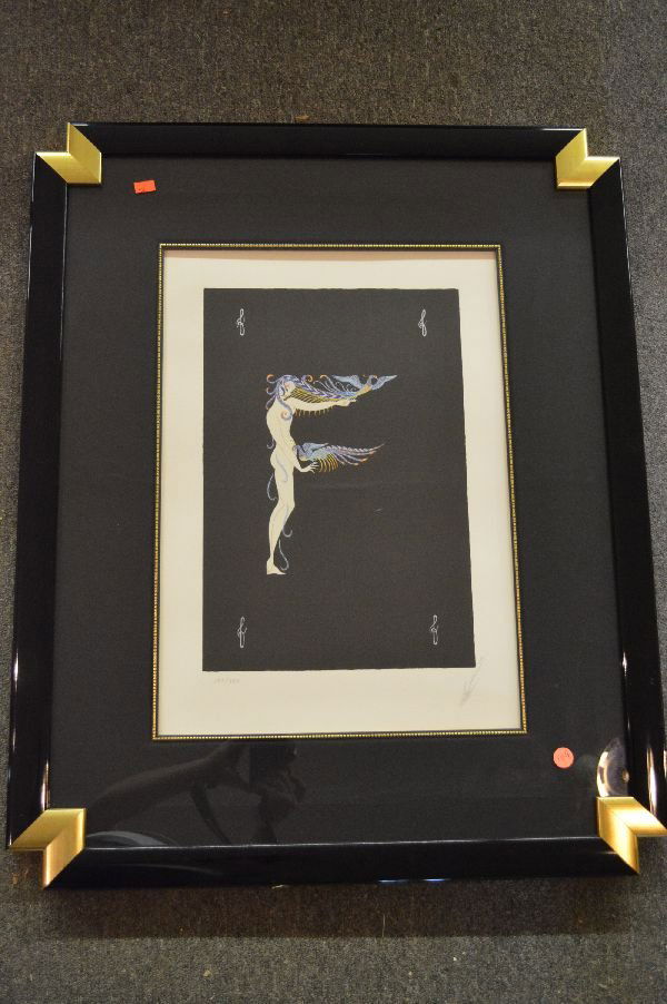 PENCIL SIGNED ERTE LETTER "F" 11"X 16" SIGHT: PENCIL SIGNED ERTE LETTER "F" 11"X 16" SIGHT