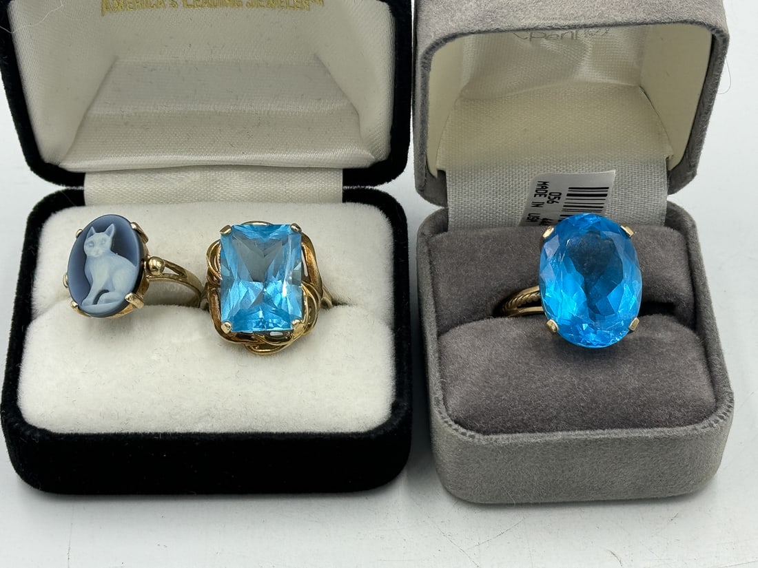 THREE 10K GOLD RINGS, 18.17 GRAMS. ONE SIZE 6.5, TWO SIZE 7 (1 of 6)