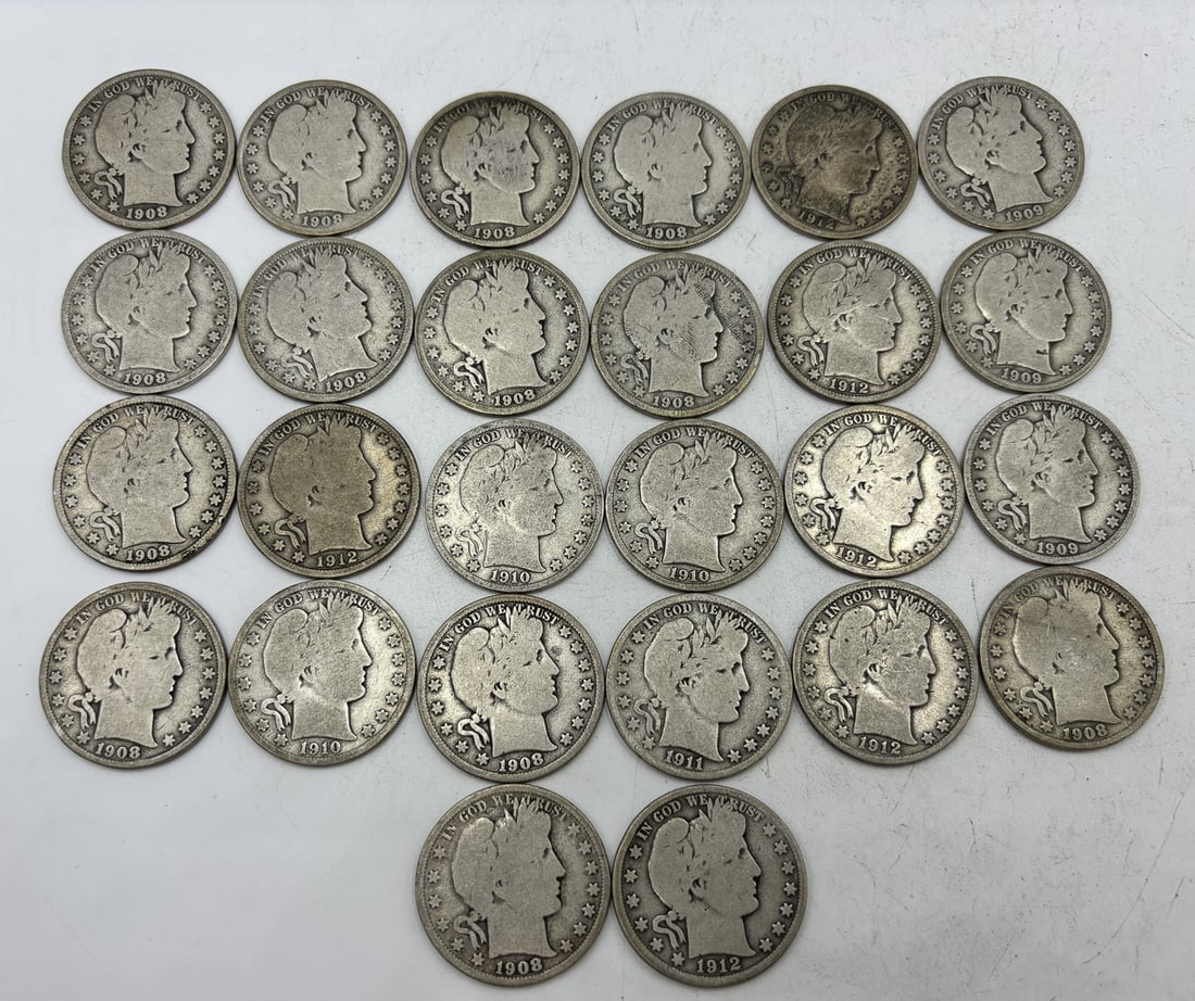 28 BARBER HALF DOLLARS (1 of 2)