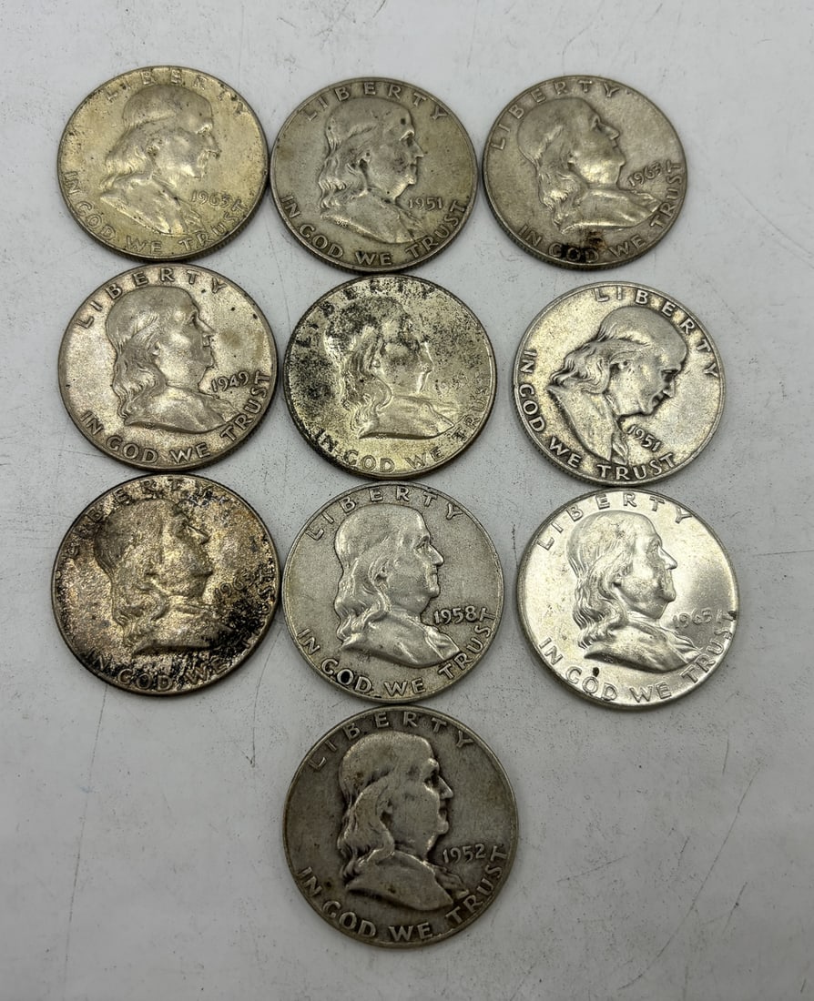 TEN FRANKLIN HALF DOLALRS: TEN FRANKLIN HALF DOLALRS