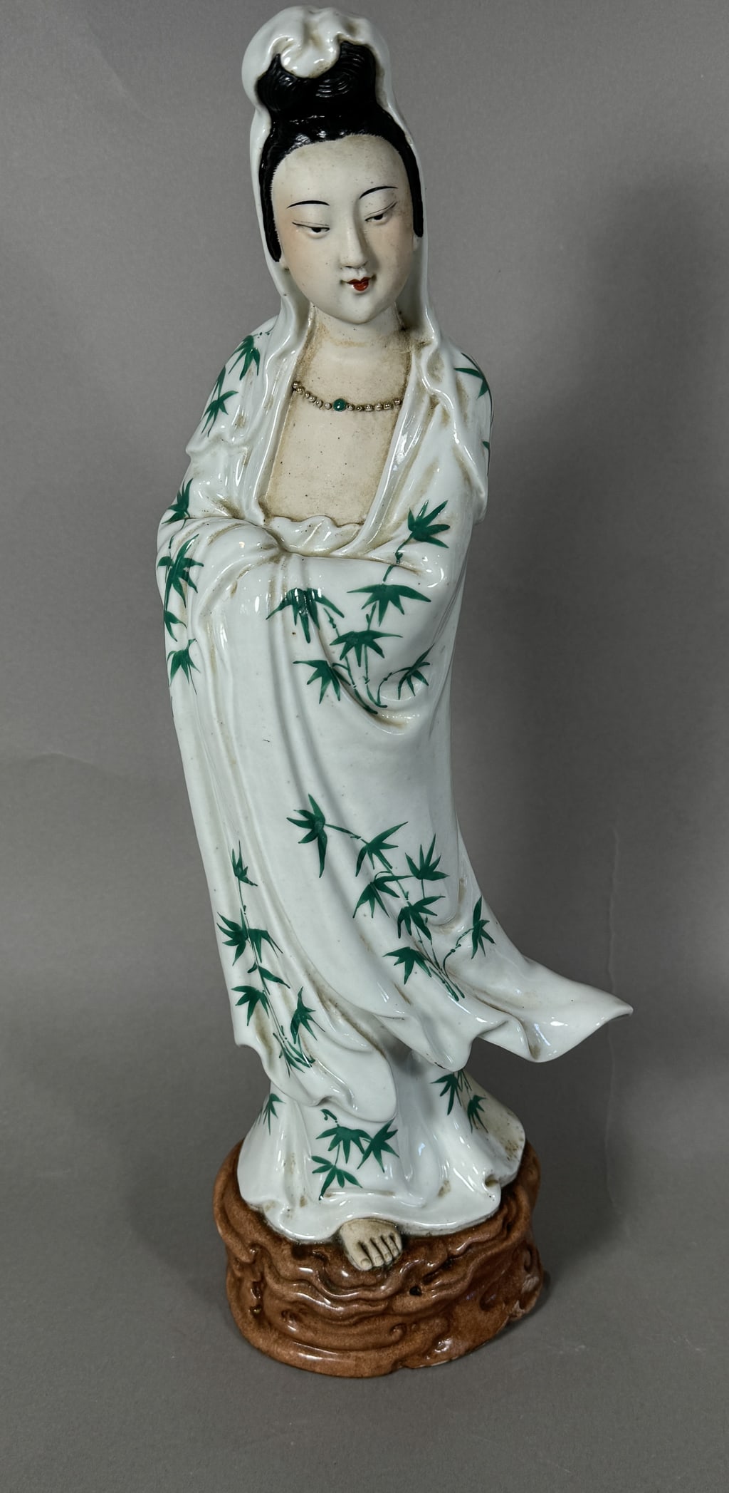 A LARGE SIGNED CHINESE PORCELAIN FIGURE 17.5" t (1 of 5)