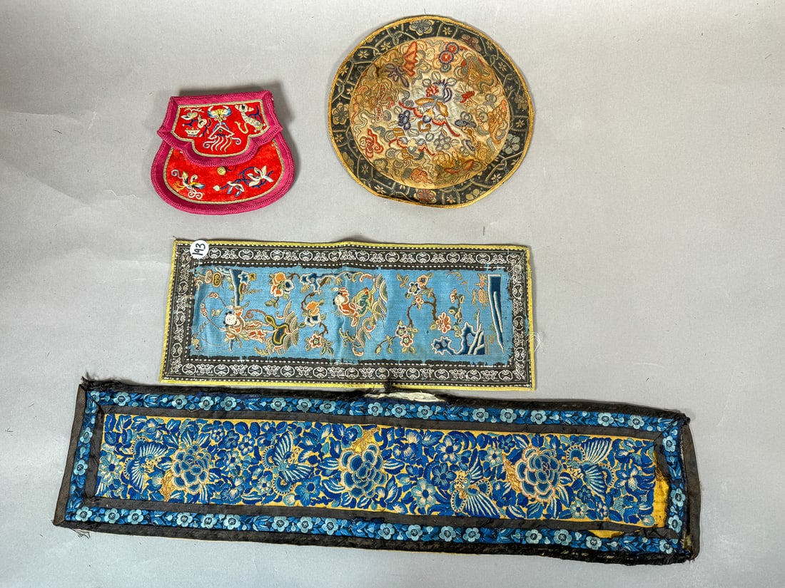 TWO ANTIQUE CHINESE TEXTILE PANELS (1 of 7)