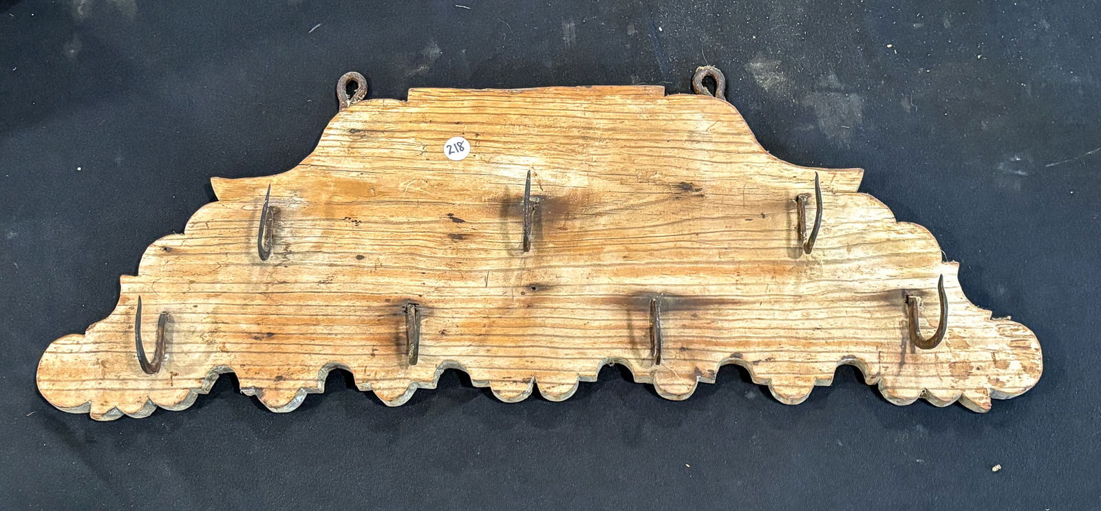 19TH CENTURY PRIMITIVE POT RACK, 27" X 11" X 4" (1 of 2)