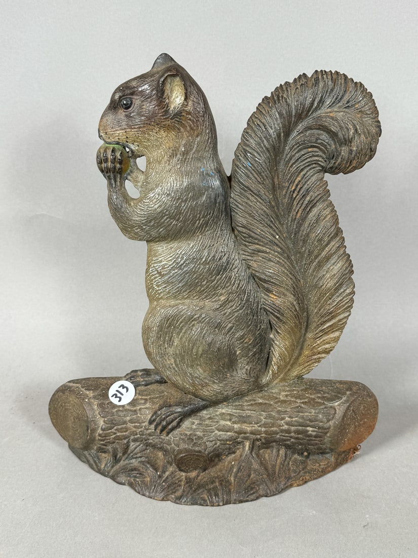 A LARGE CAST IRON SQUIRREL DOORSTOP, 10" X 3" X 12" (1 of 4)