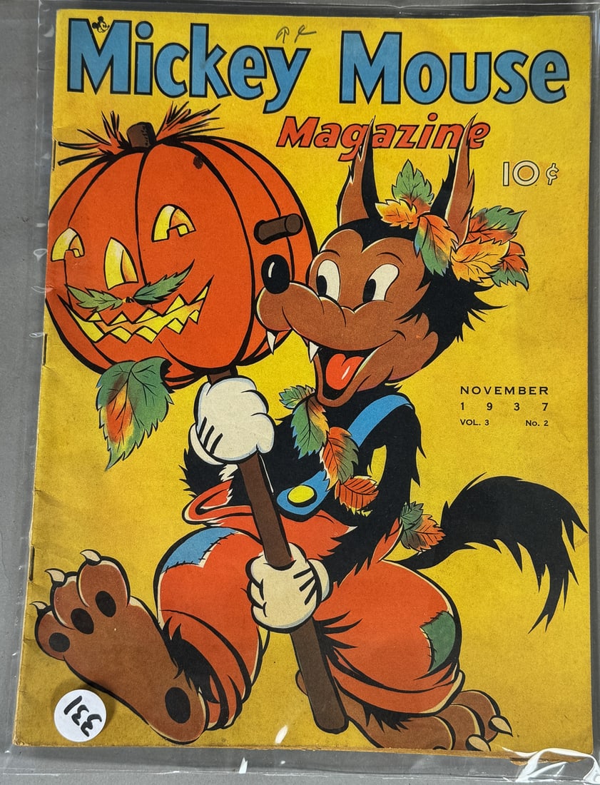 MICKEY MOUSE MAGAZINE, NOVEMBER 1937. CLEAN, PENCIL MARK ABOVE THE Y (1 of 2)